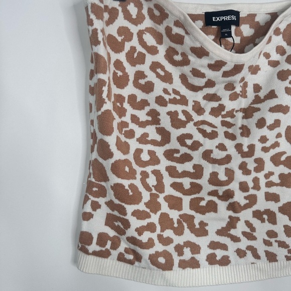 NWT Express Cheetah print sweater tube top blouse size XL - Picture 4 of 9
